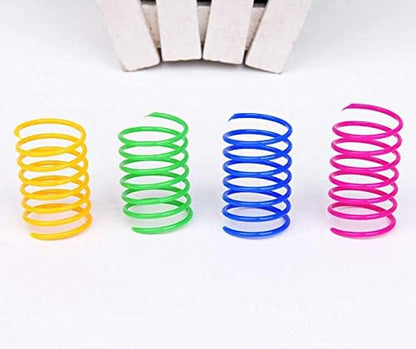 ISMARTEN Cat Spring Toy (60 Pack), Cat Kittens Toys Plastic Coil Spiral Springs for Swatting, Biting, Hunting, and Active Healthy Play (Random Color)