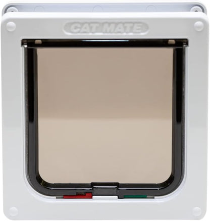 Cat Mate 4-Way-Locking Cat Flap with Door Liner to 2" (235) - Secure Lockable Door for Small to Medium Sized Cats, for UPVC, Wood and Wall, White