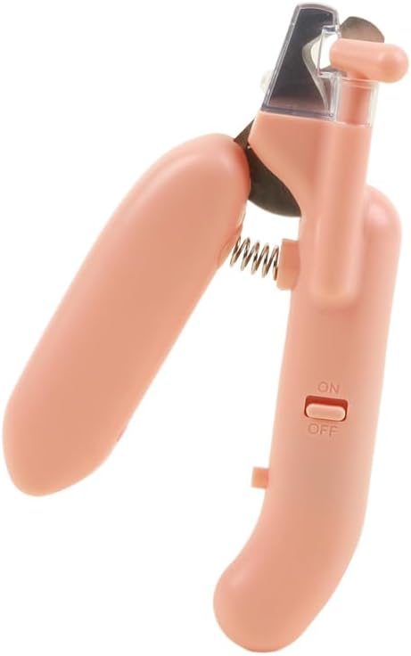 Professional Pet Nail Clipper with LED Light and Safety Guard, Safe Trimming Tool for Dogs and Cats (Pink)
