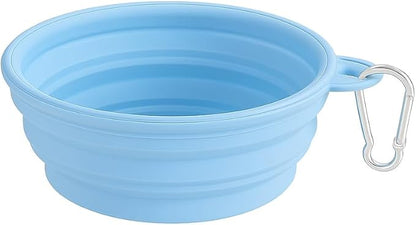 Collapsible Dog Bowl, Portable Silicone Pet Bowl with Clip for Travel, Hiking, and Outdoor Use (Green) (Green)
