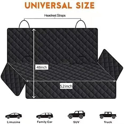 1PC Dog Car Seat Cover for Back Seat, Hard Bottom Back Seat Extender for Dogs, Waterproof Durable Car Seat Protector Reat Seat Covers for Cars, Trucks and SUVs, Black