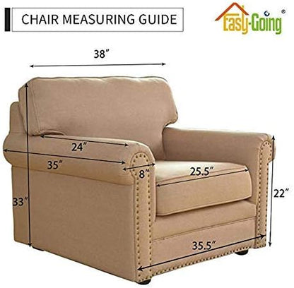 Easy-Going Chair Sofa Slipcover Reversible Sofa Cover Water Resistant Couch Cover Furniture Protector Cover with Elastic Straps for Pets Kids Children Dog Cat (Chair, Navy/Ivory)