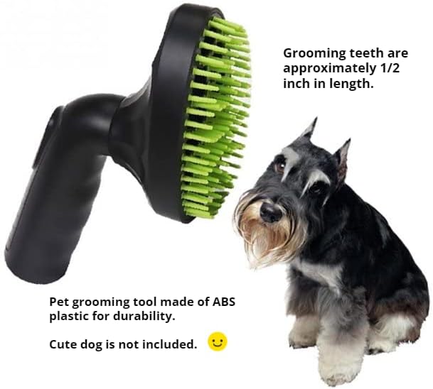 1.25 inch Pet Hair Vacuum Attachment – Dog & Cat Grooming Tool Compatible with Shop Vac, Bissell, Shark, Hoover, Eureka, Dirt Devil, Kenmore, and More (Pet Grooming Brush Tool)