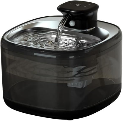 Cordless Cat Water Fountain - Automatic Cat Water Fountain Wireless Dog Water Dispenser with Replacement Filters, Gifts for Christmas, Cats, Dogs, Multiple Pets (Black)