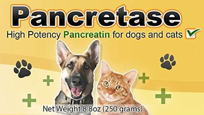 | Pancretase Digestive Enzymes | 10x Pancreatin | Pancreatin for Dogs and Cats | Pancreatic Enzyme | Great for Pets with EPI