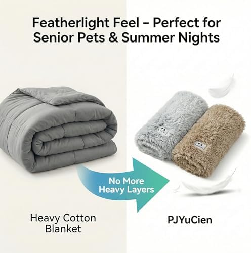 PJYuCien Dog Blanket for Dogs, Puppies and Pets, Lightweight & Portable Fluffy Fleece Throw, Super Soft Plush Cat Blanket for Couch/Car Seat/Furniture, Machine Washable, 30"x40", Beige