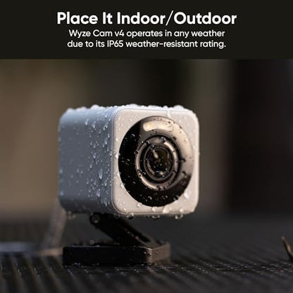 WYZE Cam v4 (Latest Model), 2.5K AI Security Camera, Indoor/Outdoor Cameras for Home Security, Baby Monitor & Pet Camera, Vibrant Color Night Vision, No Subscription Required, Free Expert Help