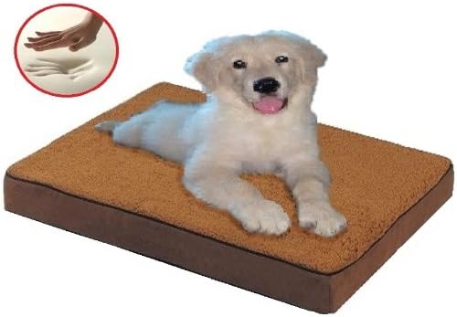 41"X27"X4" Sudan Brown Style Orthopedic Waterproof Memory Foam Pet Pad Bed for Medium Large Dog Crate Size 42"X28" with 2 External Covers.