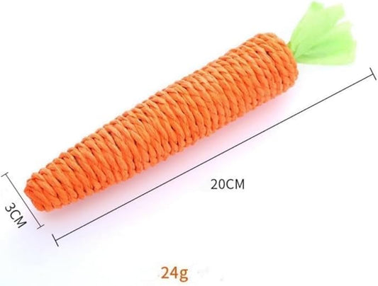 Cat Chew Toys, 2Pcs Carrot Shapes Cat Rope Toys with Sounding Parcels Interactive Cat Toys for Indoor Cats and Kittens for Biting Chewing