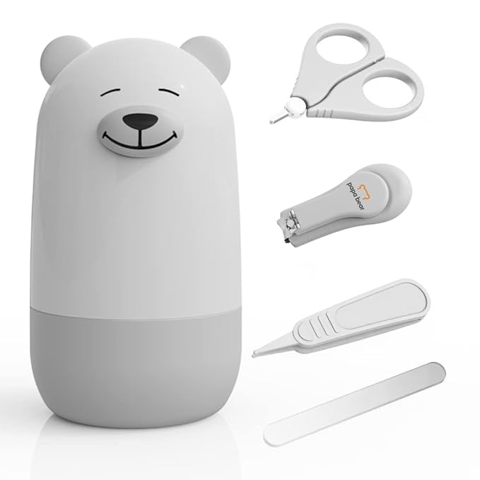 Baby Nail Clippers Set with Cute Case, Infant Fingernail and Toenail File Kit for Newborn Manicure and Pedicure, New Mom Grooming Gift