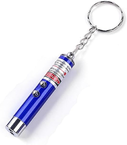 Mini Cat Toys Laser Pointer Cat Laser Toys Interactive Cat Toys for Indoor Cats Kittenes Dogs Pen Keychain Flashlight Pet Lamp LED Infrared Button Electronics Included (1 PCS Pack, Blue)