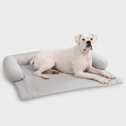 Spark Paws Cooling Couch Cover Dog Bed, Furniture Protector Mat, Non-Toxic Washable Pet Cooling Pad for Large & Small Dog - Waffle Grey - Size XL