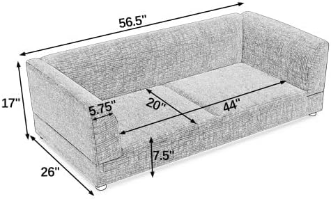 56.5" Dog Sofa Couch for Medium and Large Dogs with Backrest and Armrest, Memory Foam Dog Sofa Bed, Modern Elevated Pet Couch Bed with Legs for Dogs, Green