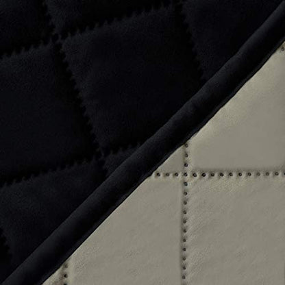 Easy-Going 4 Seater Sofa Slipcover Reversible Sofa Cover Water Resistant Couch Cover with Foam Sticks Elastic Straps Furniture Protector for Pets Children Dog Cat (XX-Large, Black/Beige)