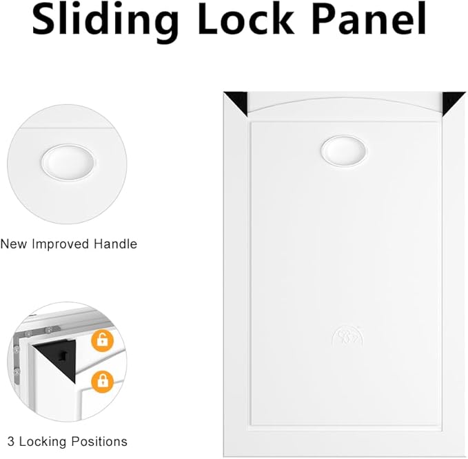[MAVRICPOWER] Aluminum Medium Dog Door for Door, Doggy Door with 2 Sliding Lock Panels for Extreme, Doggie Door for Medium Dogs Up to 30 lbs