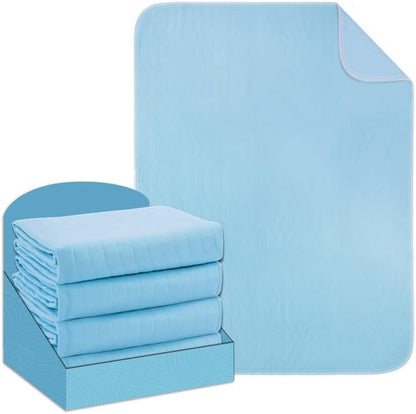 DAHAPYBOO Washable Underpads, 18"x24" 4 Pack Incontinence Bed Pads, Heavy Absorbency Reusable for Elderly, Kids, Adults and Pets, Waterproof Quick Drying for Bed, Sofa, Floor