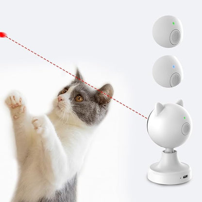 Automatic Smart Laser Cat Toy, USB Rechargeable Interactive Rotating Laser Pointer for Indoor Cats, 2 Modes & Adjustable Speed