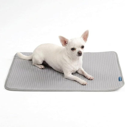 Spark Paws Cooling Mat for Dogs - Self Cooling Dog Mat & Pet Cooling Pad for Large, Medium & Small Dogs - Non-Toxic, Non-Gel Washable Cooling Bed - Waffle Grey - Size S