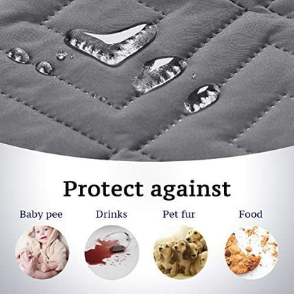 Reversible Sofa Slipcover Furniture Protector Water Resistant 2 Inch Wide Elastic Straps Sofa Cover Couch Covers Pets Kids Fit Sitting Width Up to 66" (Sofa: 75" x 110", Gray/Beige)