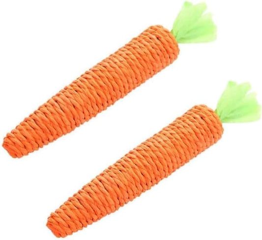Cat Chew Toys, 2Pcs Carrot Shapes Cat Rope Toys with Sounding Parcels Interactive Cat Toys for Indoor Cats and Kittens for Biting Chewing