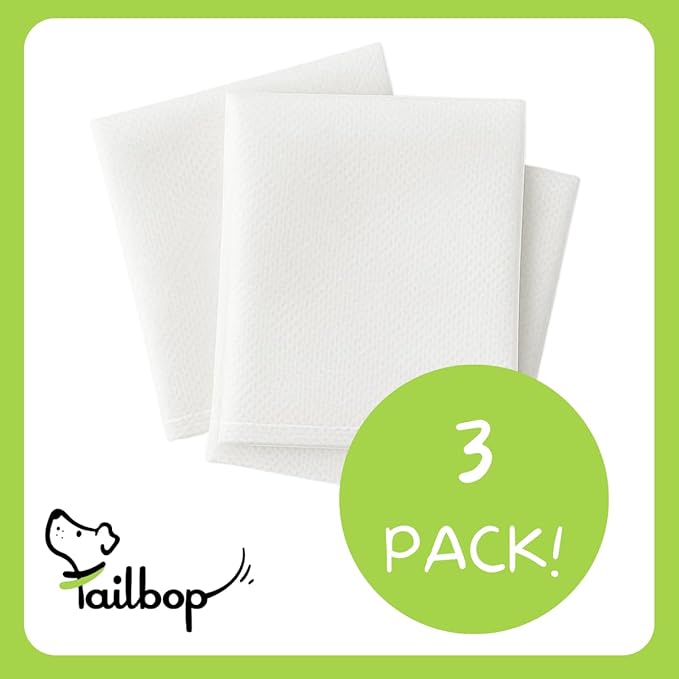 Tailbop Disposable Pet Bed Covers, Fits All Dog and Cat Beds or Mats, Waterproof, Odor and Dirt Resistant, 3 Pack (S-M)