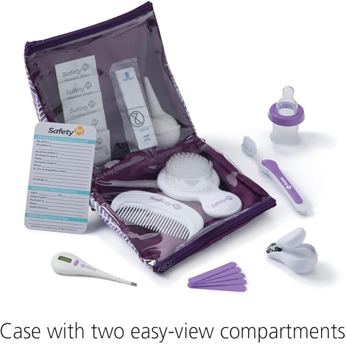 Safety 1st Deluxe Baby Healthcare and Grooming Kit, Pyramids Grape Juice, Newborn Baby Essentials, One Size, 24 Pieces