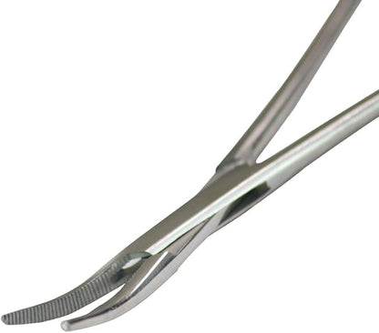 Pets ears/nose hair Puller Straight & Curved full serrated, stainless steel Home Hemostat Locking Forceps, Professional pet grooming tool for cats & dogs 2pcs set