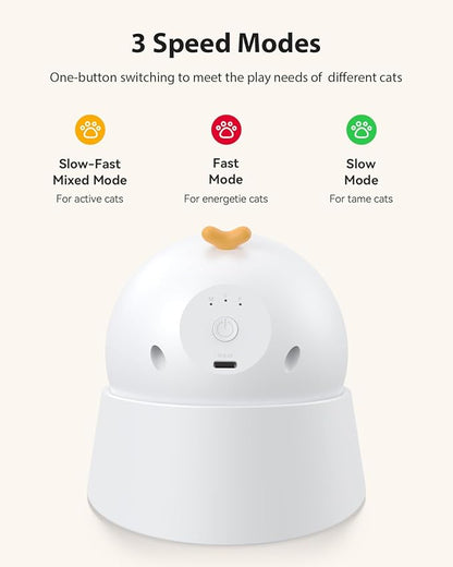 ROJECO Auto Laser Cat Toy - Random Motion Track, Magnetic 360° Base, Run Quiet,Rechargeable with 1000mAh Battery, Auto Sleep & 3 Speed Modes, Safe for Cats,Interactive Cat Gifts Toys for Bored Indoor