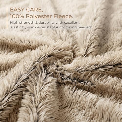 PJYuCien Dog Blanket for Dogs, Puppies and Pets, Lightweight & Portable Fluffy Fleece Throw, Super Soft Plush Cat Blanket for Couch/Car Seat/Furniture, Machine Washable, 30"x40", Beige