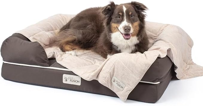 PetFusion Premium Cat and Dog Cooling Blanket. Lightweight | Machine Washable | Multiple Sizes: for Pets Small to Extra-Large | Multiple Colors: Grey and Brown Blanket