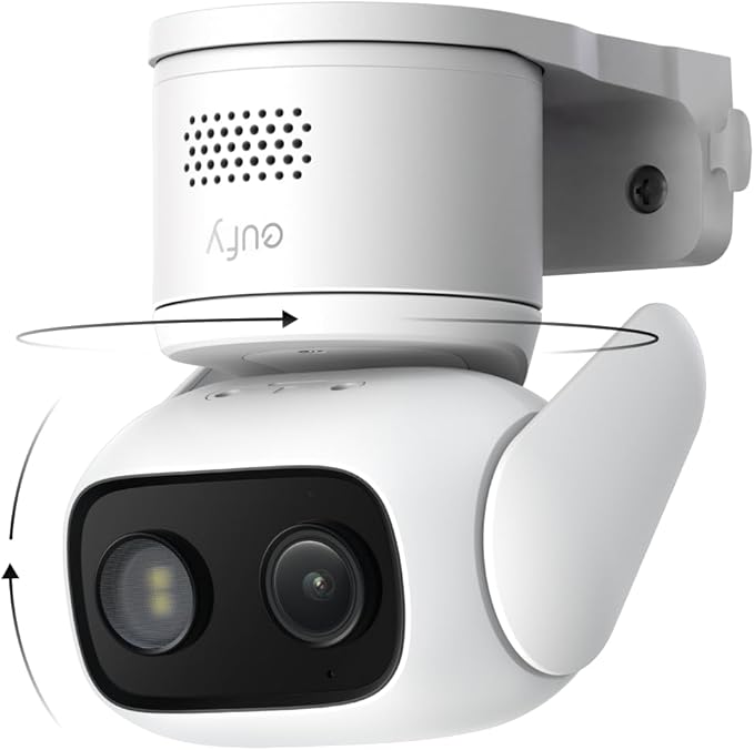 eufy Security Wired Camera C31, Indoor/Outdoor Camera, IP66, 360° Coverage with Pan&Tilt, 24/7 Recording, Auto Tracking, No Subscription, Color Night Vision, AI Human/Vehicle/Pet/Cry Detection