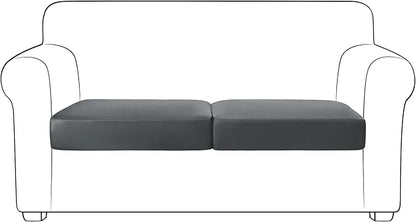 Yates Home PU Leather Couch Sofa Cushion Slipcover Water-Proof Elastic Chair RV Seat Covers Loveseat Sofa Furniture Protector Slip Cover for Settee Seater Replacement Living Room（2 Pieces, Gray）