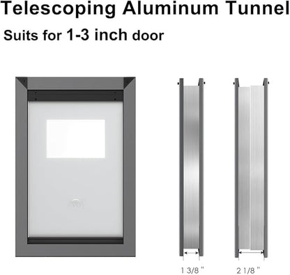 Rescumascer Medium Dog Door for Door, Aluminum Doggy Door with Two Sliding Lock Panels, Doggie Door for Medium Dogs and Large Cat up to 30lbs
