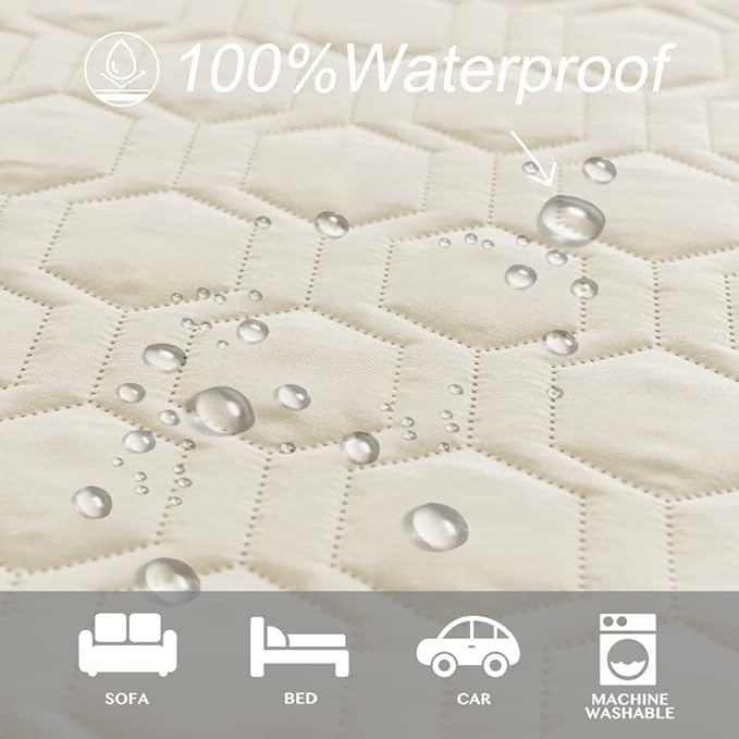 Tcksstex Waterproof and Anti-Slip Dog Bed Cover and Pet Blanket Sofa Pet Bed Mat ，car Incontinence Mattress Protectors Furniture Couch Cover for Most Cats Dogs, Pets（30x70-Ivory）