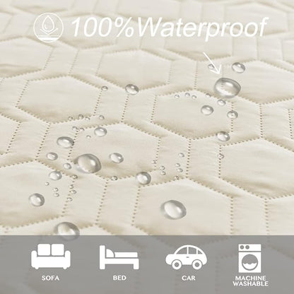Tcksstex Waterproof and Anti-Slip Dog Bed Cover and Pet Blanket Sofa Pet Bed Mat ，car Incontinence Mattress Protectors Furniture Couch Cover for Most Cats Dogs, Pets（30x70-Ivory）