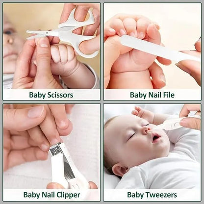 Baby Healthcare and Grooming Kit for Newborn Kids, 14PCS Upgraded Safety Baby Care Kit, Newborn Nursery Health Care Set, Baby Care Product (Beige, White)