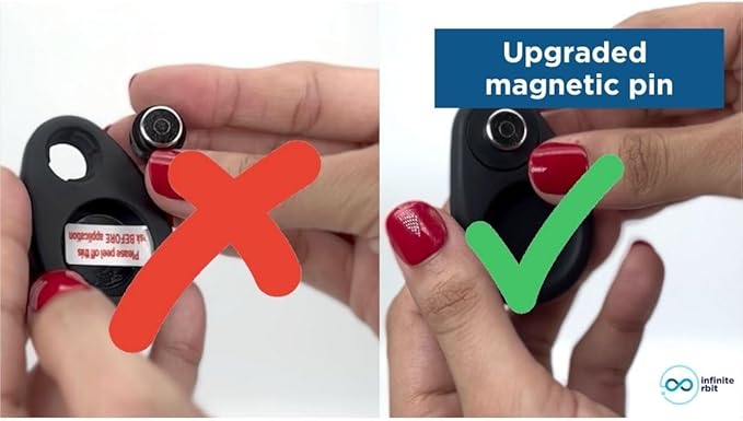 INFINITE ORBIT AirTag Holder for Kids – 2 Pack Anti-Removal Locking Case, GPS Tracker Holder Suitable for Children, Elderly, Pets & Luggage, Hidden Air Tag Pin Case (Compatible with Apple AirTag)