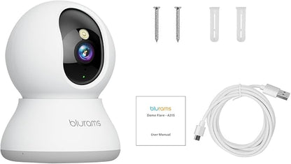blurams 5G Pet Camera 2K, 360° PTZ Dog Camera with Phone App, Indoor Cameras for Home Security w/Dual-Band WiFi6, 2-Way Audio, Motion Tracking, Color/IR Night Vision, Siren, Cloud&SD