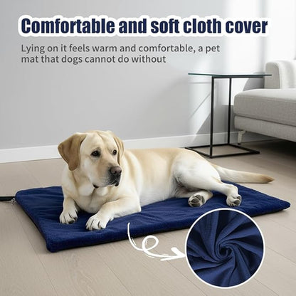 Pet Heating Pad with Chew Resistant Cord,Indoor Waterproof Heated Pet Mat with Constant Temperature and Machine Washable Cover for Dog and Cat, 70x40CM (Medium, Geometric)