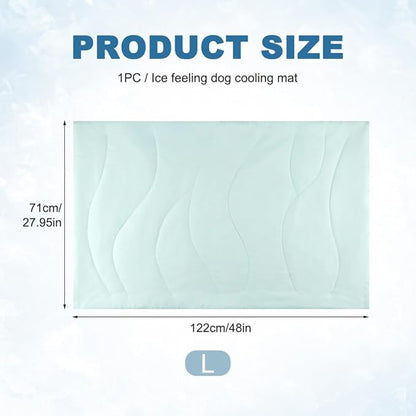 Dog Cooling Mat for Dogs & Cats - 0.87" Thick Self-Cooling Pet Mat (Large 48×28") - Machine Washable, No Electricity Required