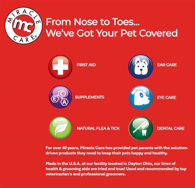 Miracle Care Eye Clear for Dogs and Cats, 4 Ounce, Non Stinging Eye Drops to Remove Tear Stains and Debris