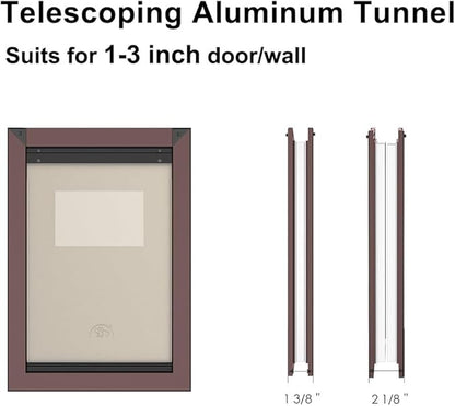 Rescumascer Large Dog Door for Door, Doggy Door with Two Sliding Lock Panels, Aluminum Doggie Door for Large Dogs up to 80lbs