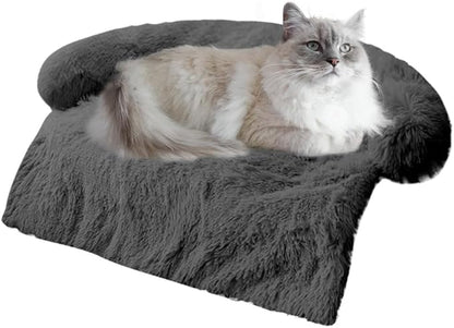 Tinaco Calming Dogs/Cats Bed Mats, Dog Pad Washable Removable Couch Cover, Plush Long Fur Mat for Pets, Waterproof Lining, Perfect for Small, Medium and Large Dogs and Cats (Dark Gray, 34"x30")