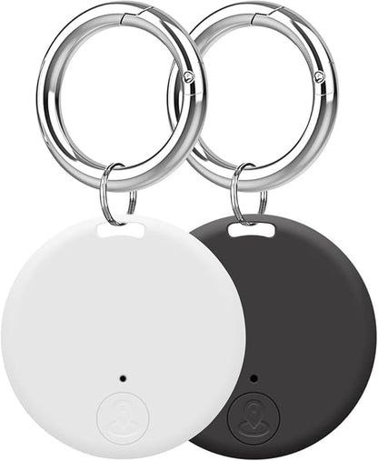 Aircawin Mini GPS Tracker, Key Item Finder Locator,No Monthly Fee App for iOS/Android 2023 Latest,Portable Anti-Lost Bluetooth Tag Item Tracker for Luggages/Kids/Pets/Phone/Wallet/Bag-2Pcs-Black+White