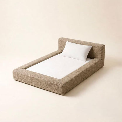 Mini Cloud Bed - Removable and Washable Covers - Toddler Baby Pet Dog Cat Nursery - Upholstered Minimalist Modern Luxury (Taupe Boucle, Small)