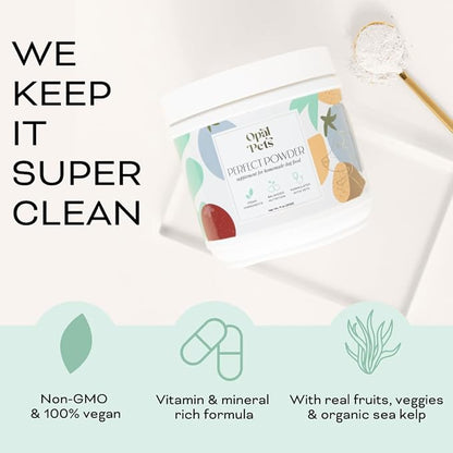 Perfect Powder – Multivitamin for Homemade Dog Food – Vet-Formulated, Whole Food Ingredients – Vegan, Non-GMO – Vitamins, Minerals, Omega-3s – 11 oz