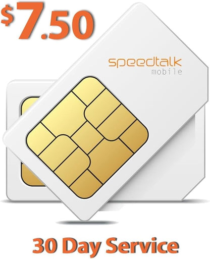 SpeedTalk Mobile GSM SIM Card for 5G 4G GPS Trackers - Pet Kid Senior Vehicle Tracking Devices - 30 Day Service| USA Coverage Canada & Mexico Roaming