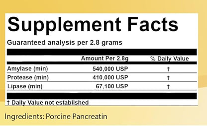 | Pancretase Digestive Enzymes | 10x Pancreatin | Pancreatin for Dogs and Cats | Pancreatic Enzyme | Great for Pets with EPI