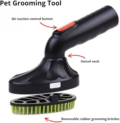 1.25 inch Pet Hair Vacuum Attachment – Dog & Cat Grooming Tool Compatible with Shop Vac, Bissell, Shark, Hoover, Eureka, Dirt Devil, Kenmore, and More (Pet Grooming Brush Tool)