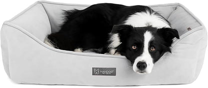 NANDOG Reversible Dog Bed from The Signature Collection– Luxury Cloud-Soft Pet Bed for Medium to Large Dogs & Cats, Premium Pet Gear, Reversible Design, Plush Comfort, Modern Style - Light Grey